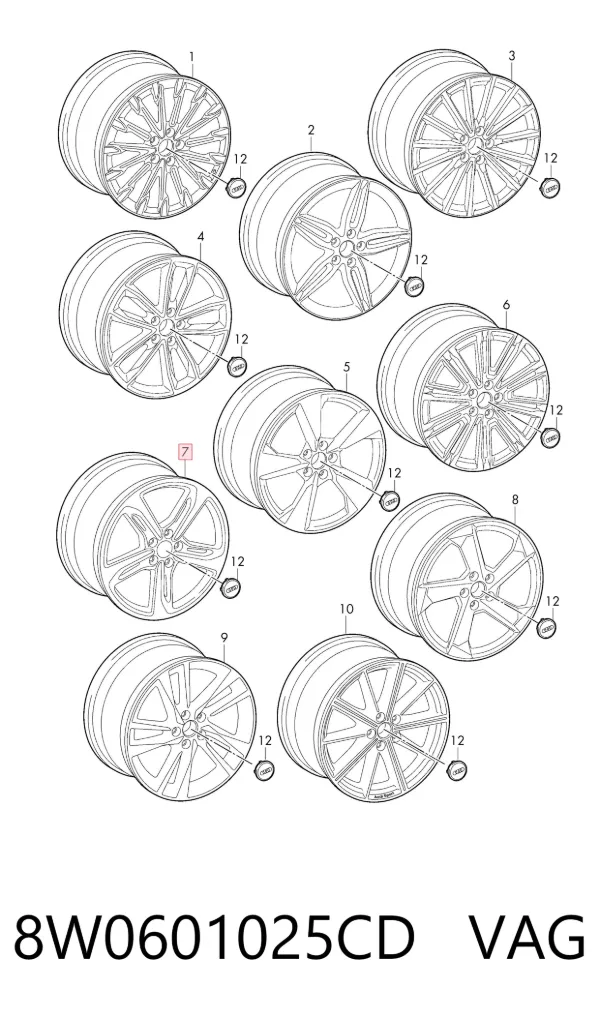 Диски колесные 8W0601025CD VAG