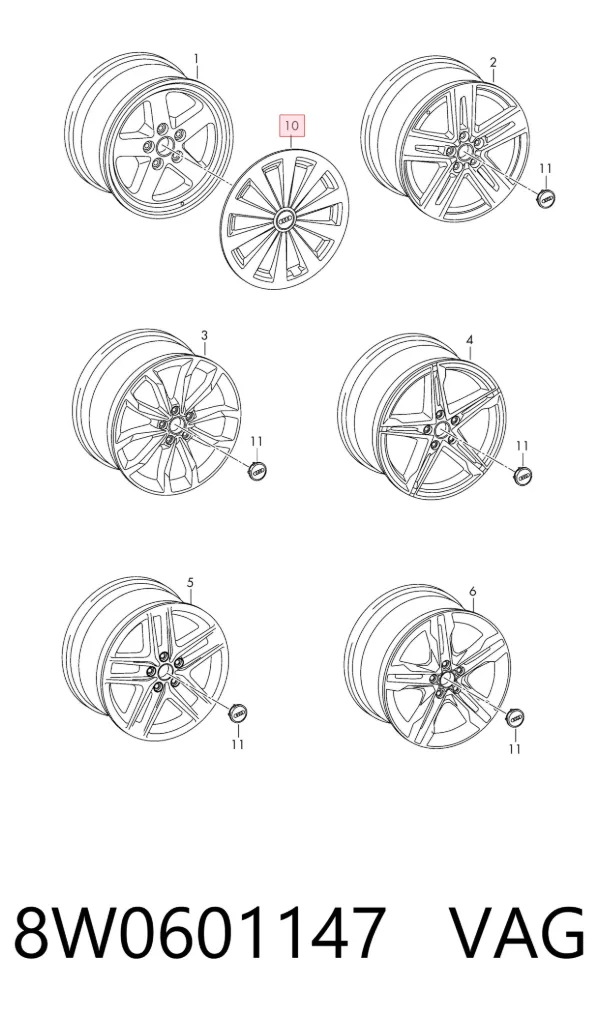 Колпаки 8W0601147 VAG