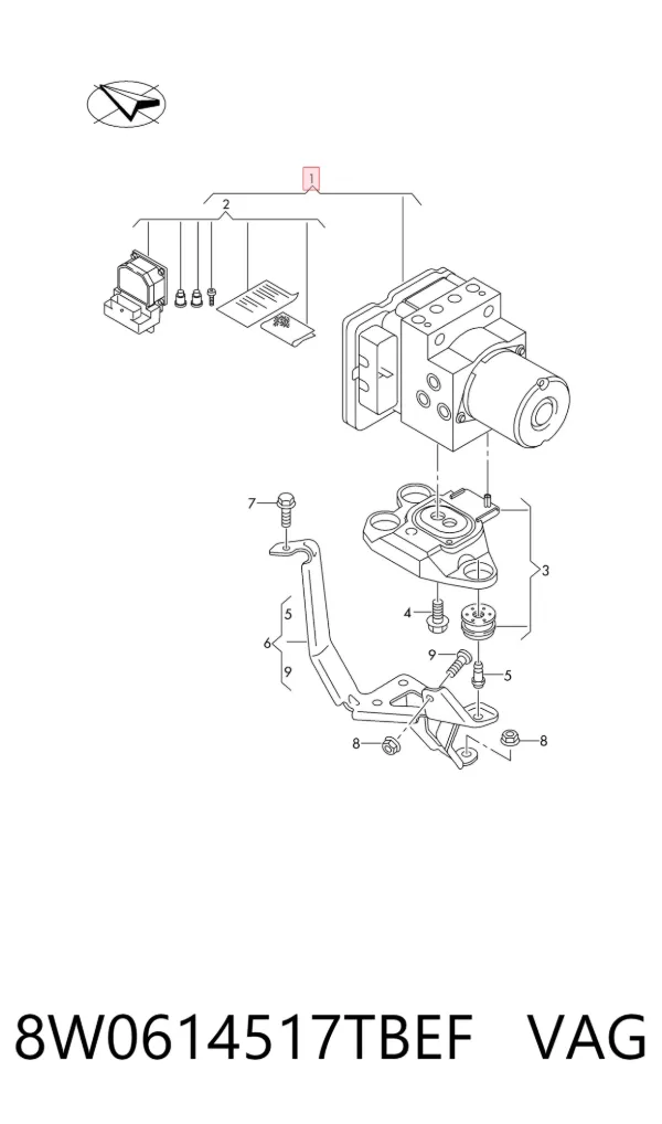 Блок АБС 8W0614517TBEF VAG