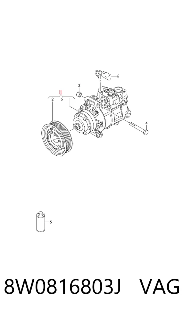 Компрессор кондиционера 8W0816803J VAG