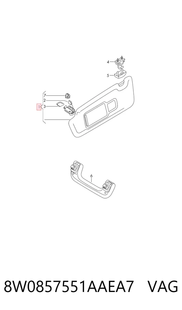 Солнцезащитный козырек 8W0857551AAEA7 VAG