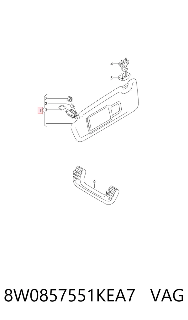 Солнцезащитный козырек 8W0857551KEA7 VAG