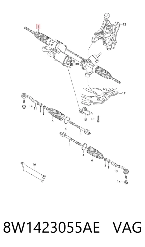 Рулевая рейка 8W1423055AE VAG