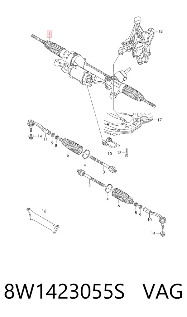 Рулевая рейка 8W1423055S VAG