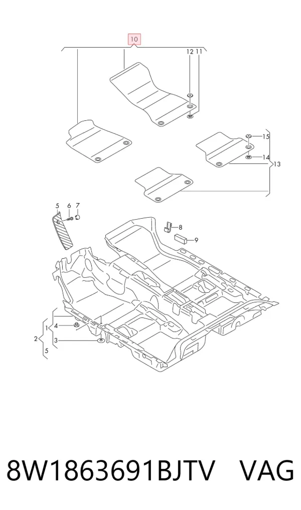 Передние коврики 8W1863691BJTV VAG