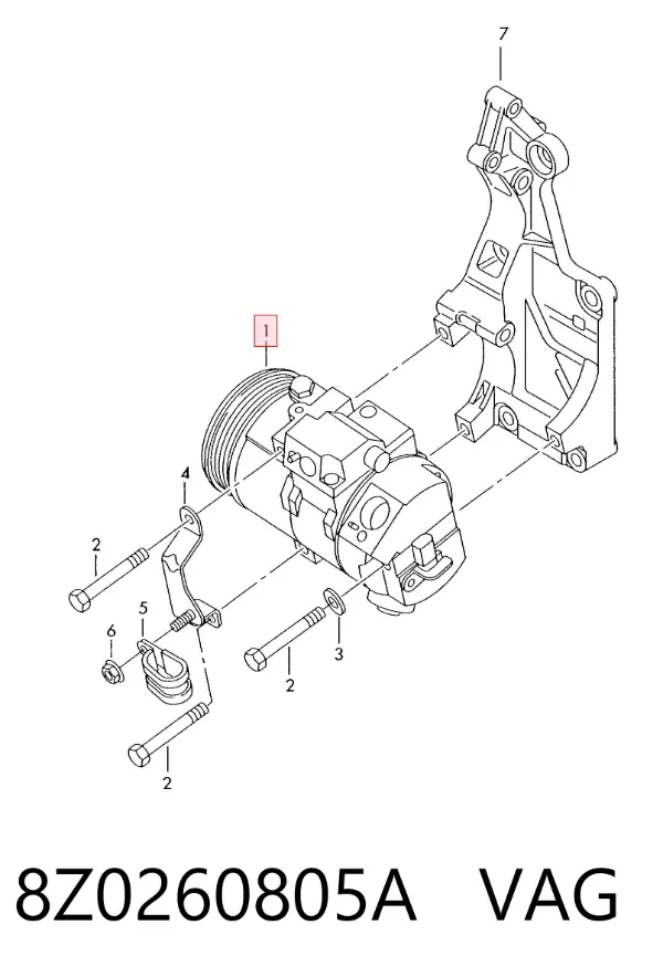 Компрессор кондиционера 8Z0260805A VAG