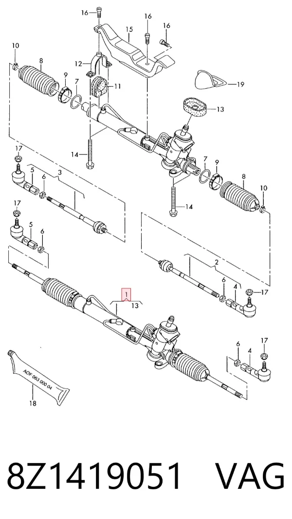 Рулевая рейка 8Z1419051 VAG