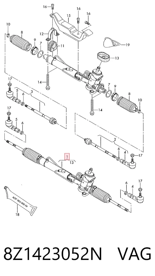 Рулевая рейка 8Z1423052N VAG