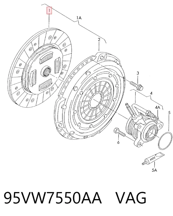 Диск сцепления 95VW7550AA VAG