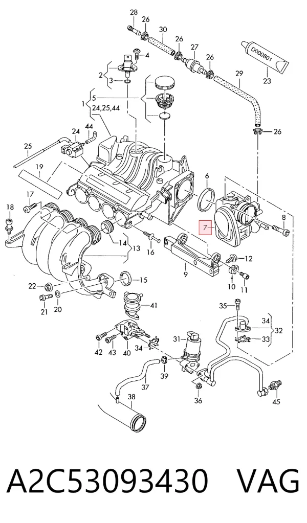 Дроссельная заслонка A2C53093430 VAG