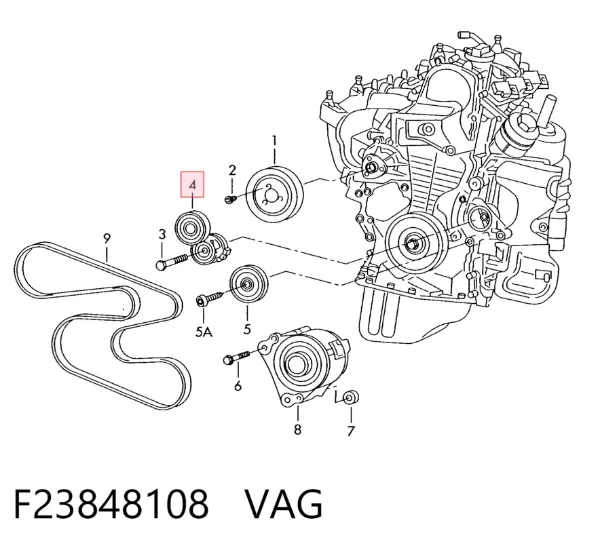 Натяжитель приводного ремня F23848108 VAG