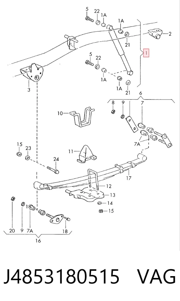 Амортизатор задний J4853180515 VAG