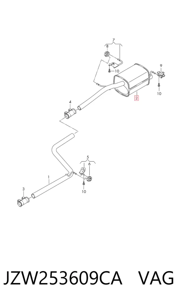 Глушитель задний JZW253609CA VAG