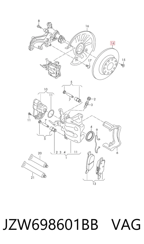 Тормозные диски JZW698601BB VAG