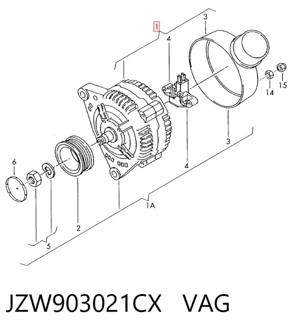 Генератор JZW903021CX VAG