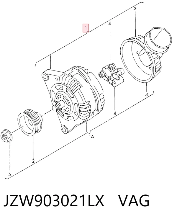 Генератор JZW903021LX VAG