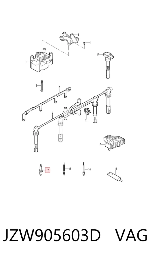 Свечи зажигания JZW905603D VAG