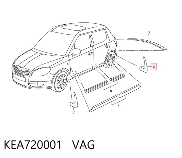 Задние брызговики KEA720001 VAG