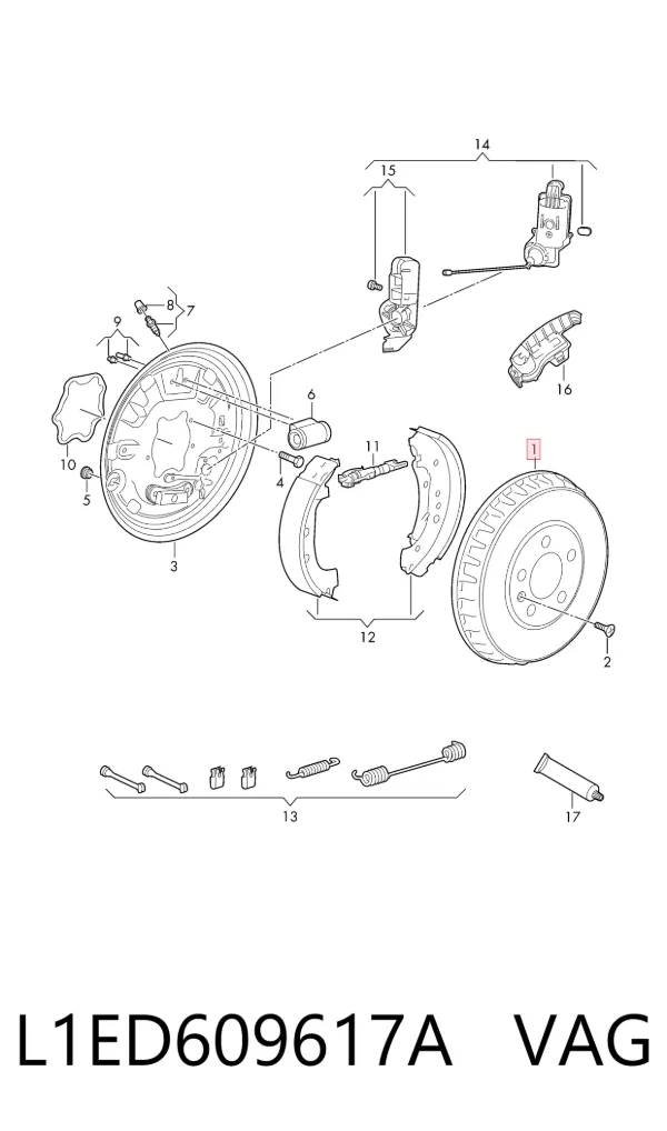 Тормозной барабан L1ED609617A VAG