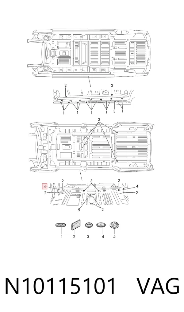Заглушка порога N10115101 VAG