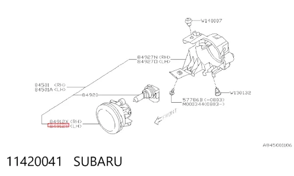 Фара противотуманная левая Subaru Forester II
