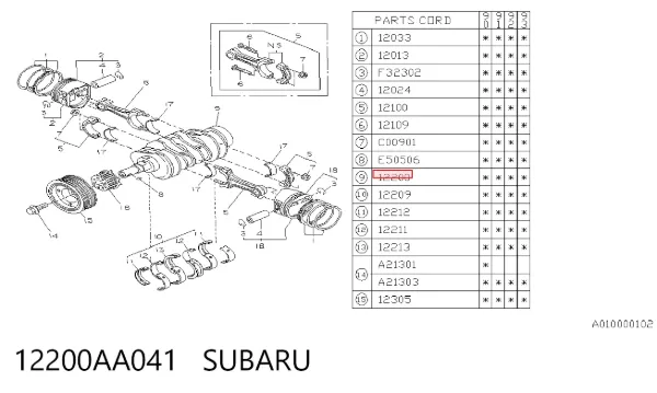 Коленвал 12200AA041 Subaru