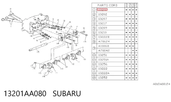 Впускной клапан 13201AA080 Subaru
