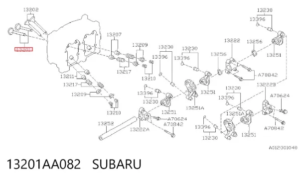 Впускной клапан 13201AA082 Subaru