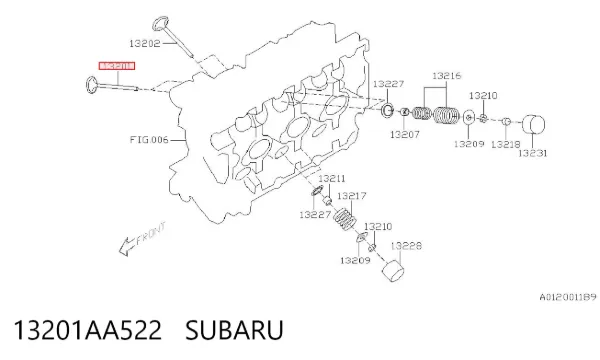 Впускной клапан 13201AA522 Subaru