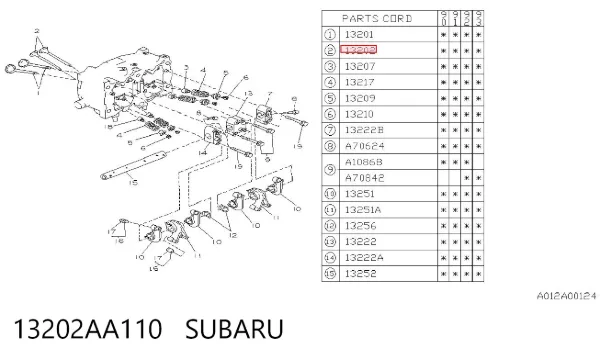 Выпускной клапан 13202AA110 Subaru