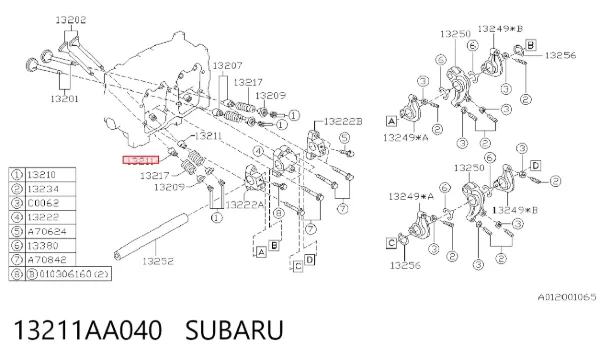 Маслосъемный сальник выпускного клапана 13211AA040 Subaru