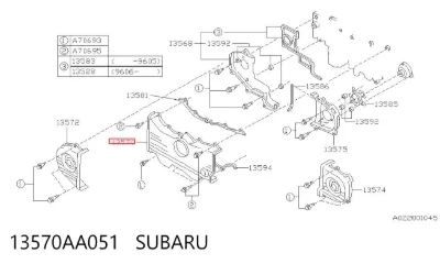 Защита ремня ГРМ центральная SUBARU 13570AA051
