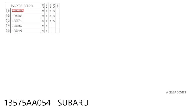  13575AA054 Subaru