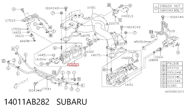 Впускной коллектор 14011AB282 Subaru