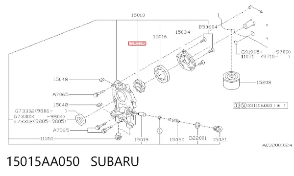  15015AA050 Subaru