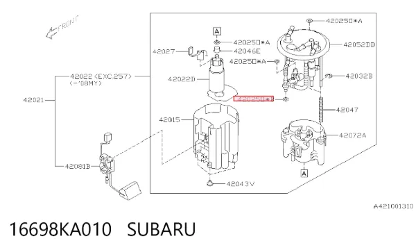 Кольцо форсунки 16698KA010 Subaru