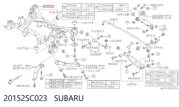 Подрамник задний 20152SC023 Subaru