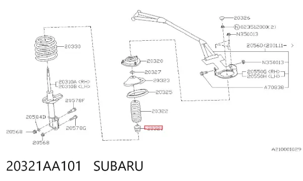 Буфер (отбойник) амортизатора переднего 20321AA101 Subaru