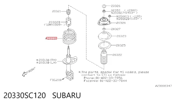 Передняя пружина 20330SC120 Subaru