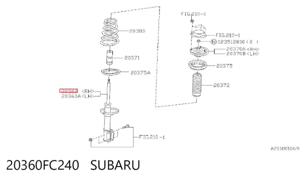Амортизатор задний 20360FC240 Subaru