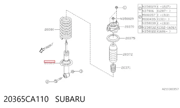 Амортизатор задний правый 20365CA110 Subaru