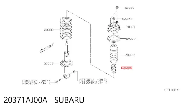 Отбойник амортизатора заднего 20371AJ00A Subaru