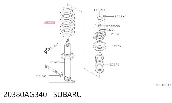 Задняя пружина 20380AG340 Subaru