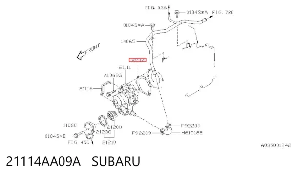 Прокладка водяной помпы 21114AA09A Subaru