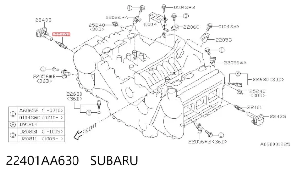 Свечи зажигания 22401AA630 Subaru