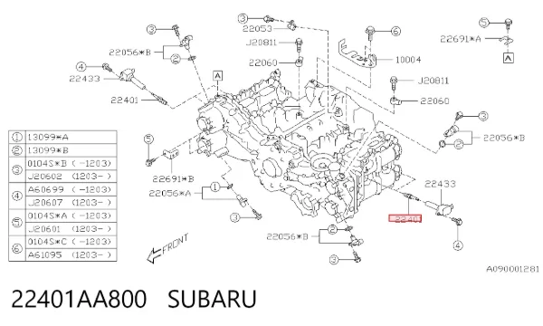 Свечи зажигания 22401AA800 Subaru