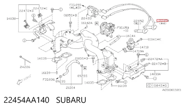 Высоковольтные провода 22454AA140 Subaru