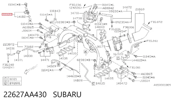 Датчик абсолютного давления 22627AA430 Subaru