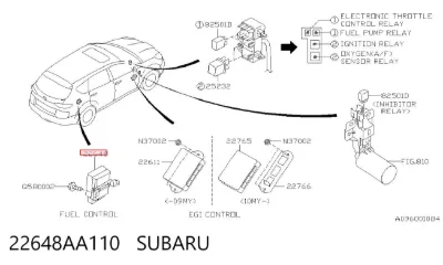 Модуль управления (ЭБУ) топливным насосом SUBARU 22648AA110