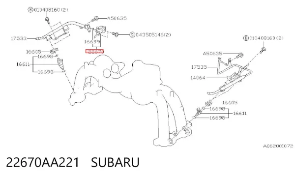 Регулятор давления топлива Subaru Forester I